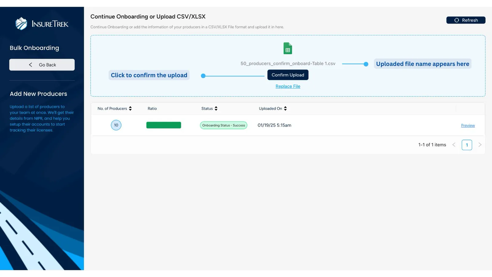 Confirm upload