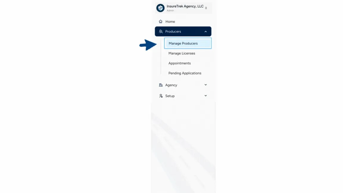 Navigate to Manage Producers